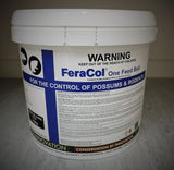 Feracol paste for possum and rat control in a sealed container with product label.