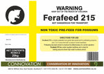 Ferafeed 215 non-toxic paste prefeed for possum control - product label.