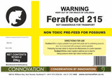 Ferafeed 215 non-toxic paste prefeed for possum control - product label.