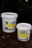 Ferafeed 217 Peanut Butter Classic paste - a non-toxic prefeed for possum and rodent control. Shown in 2 different sized containers.