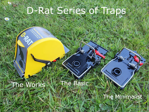 D-Rat series of traps for rodent control - The Works, the Basic, the Minimalist.